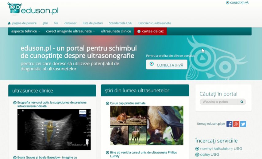 eduson.pl - un portál pentru schimbul de cunostiente despre ultrasonografie